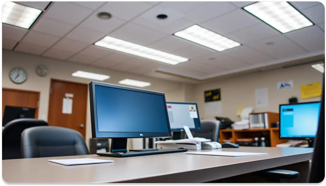 duress alarms under a desk in an office